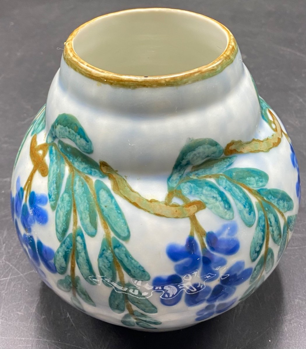 Vase En Porcelaine Émaillée Par Tharaud Des Années 1920-photo-3