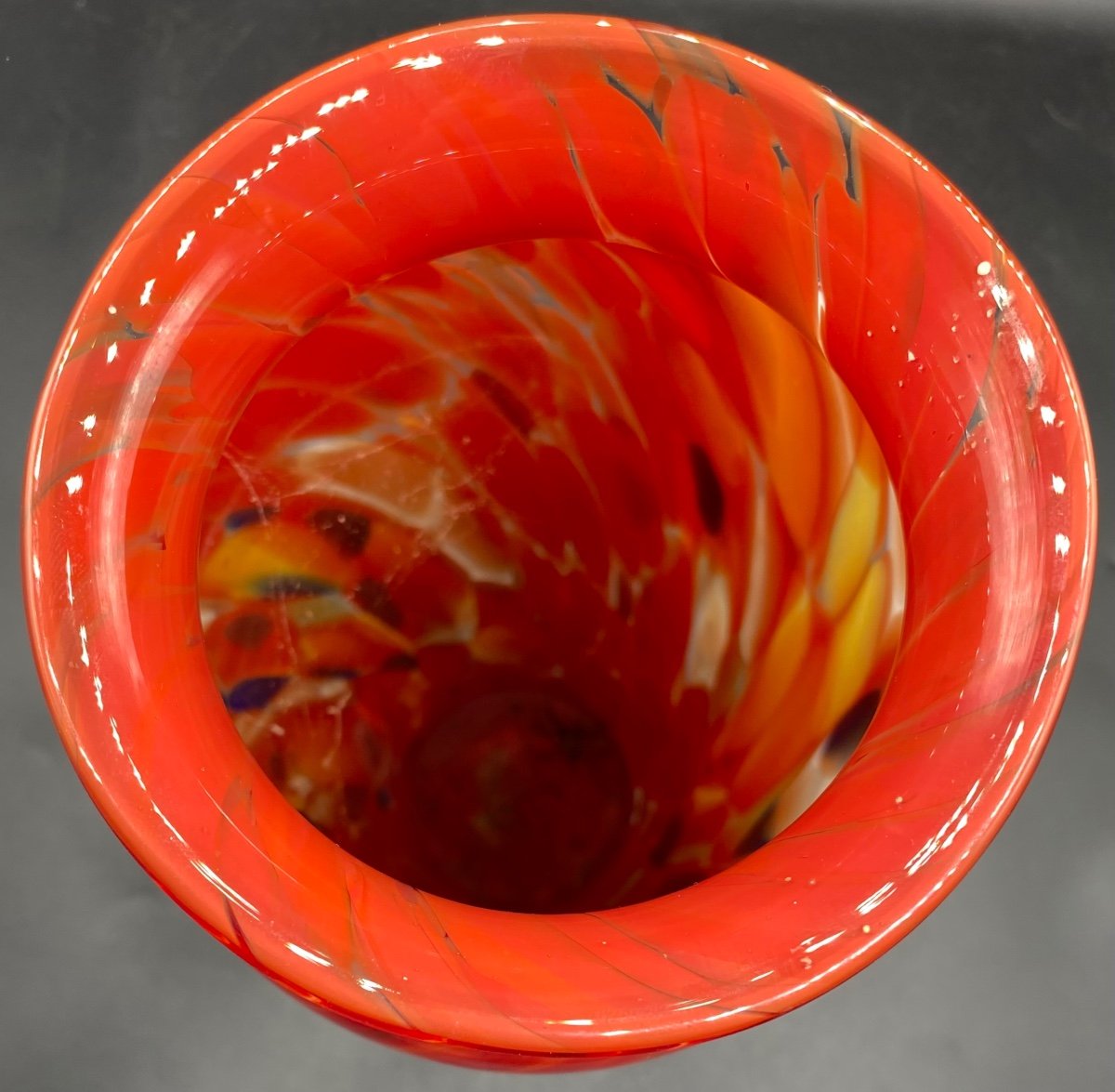 Vase Haut En Verre à Couches Multiples Des Années 1960/70 Murano-photo-3