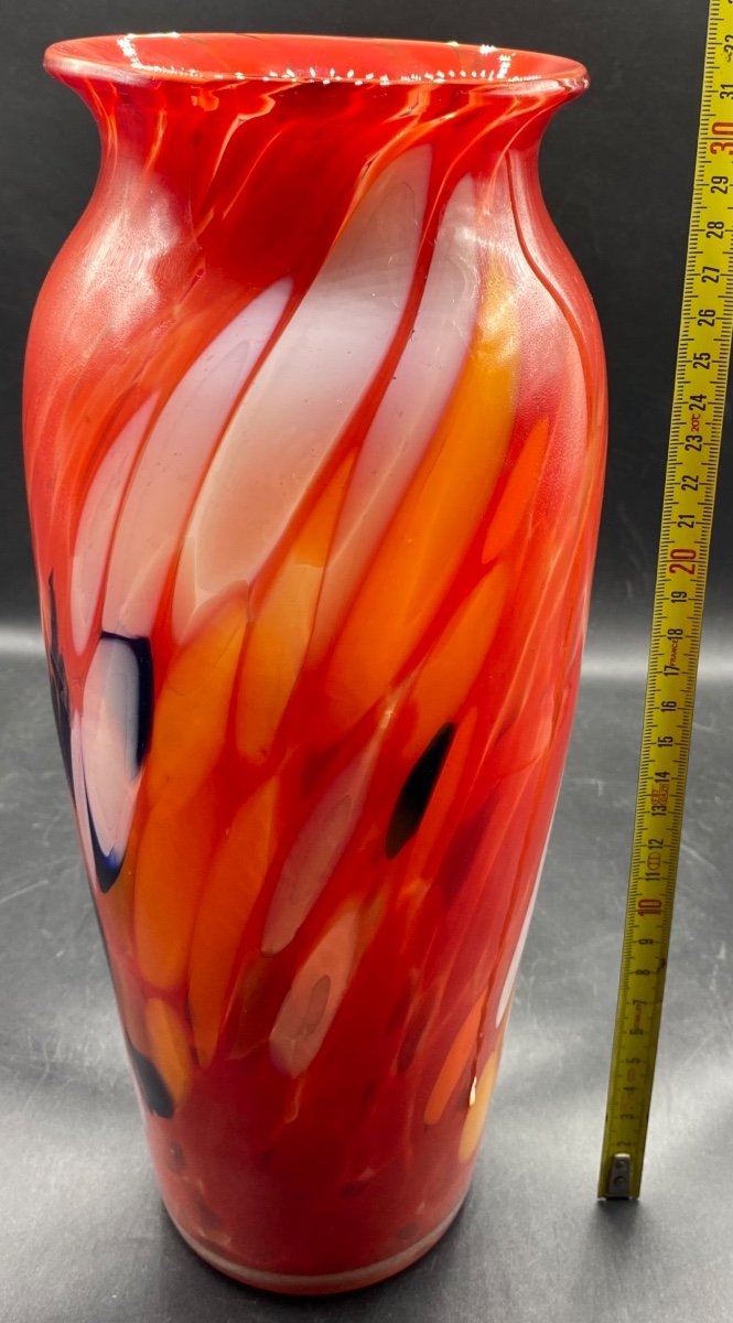 Vase Haut En Verre à Couches Multiples Des Années 1960/70 Murano-photo-6