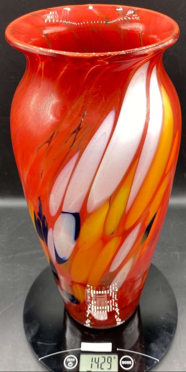 Vase Haut En Verre à Couches Multiples Des Années 1960/70 Murano-photo-8