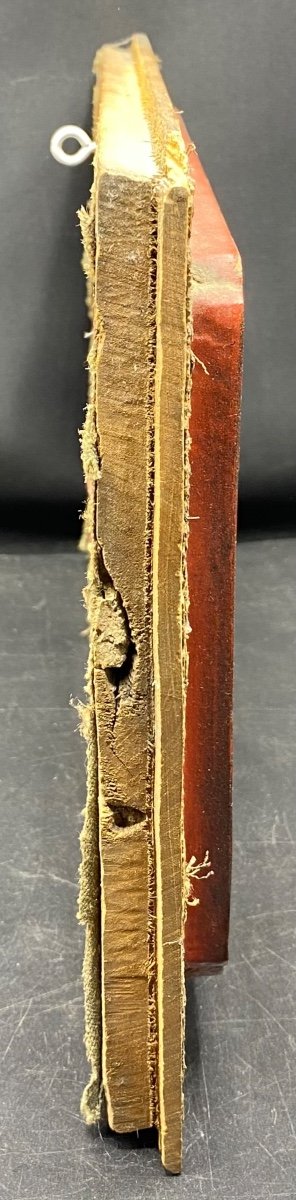 Red And Gold Lacquered Carved Wood Panel China 18th Century-photo-3