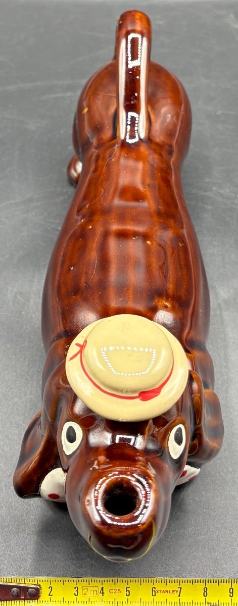 1960s Vallauris Painted Enameled Ceramic Bottle-photo-5