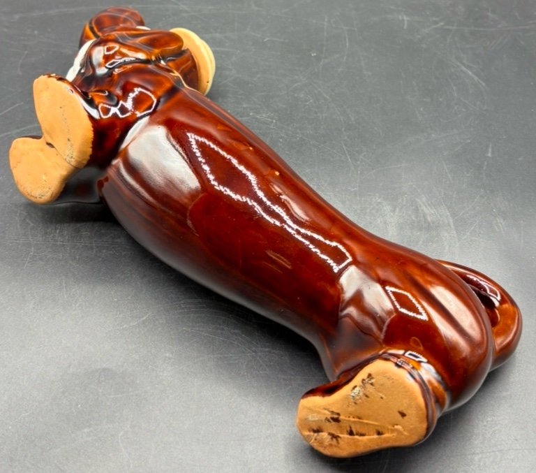 1960s Vallauris Painted Enameled Ceramic Bottle-photo-3