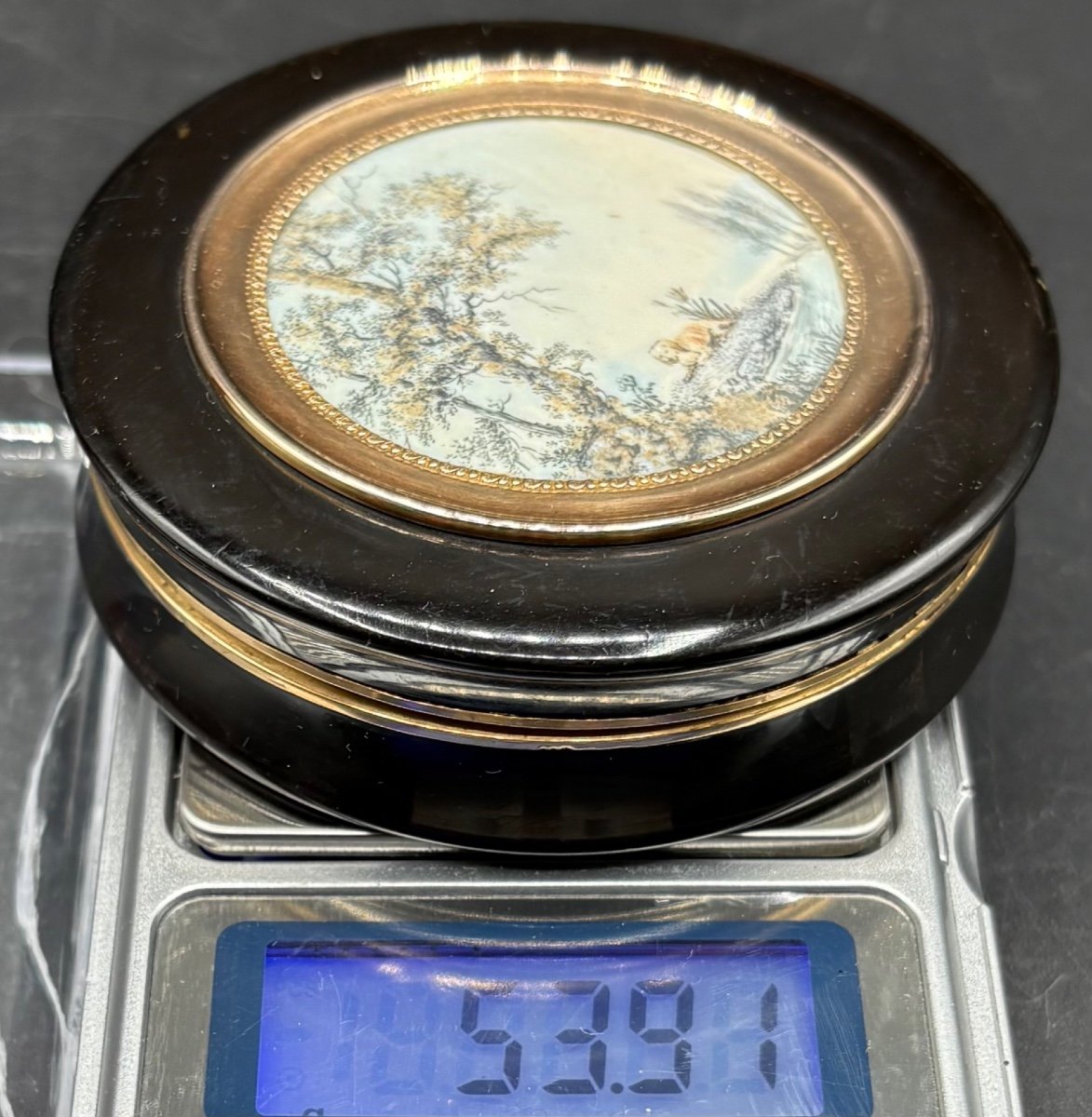 Round Box In Gold Tortoiseshell And French Miniature 1789-1809 Paris -photo-8