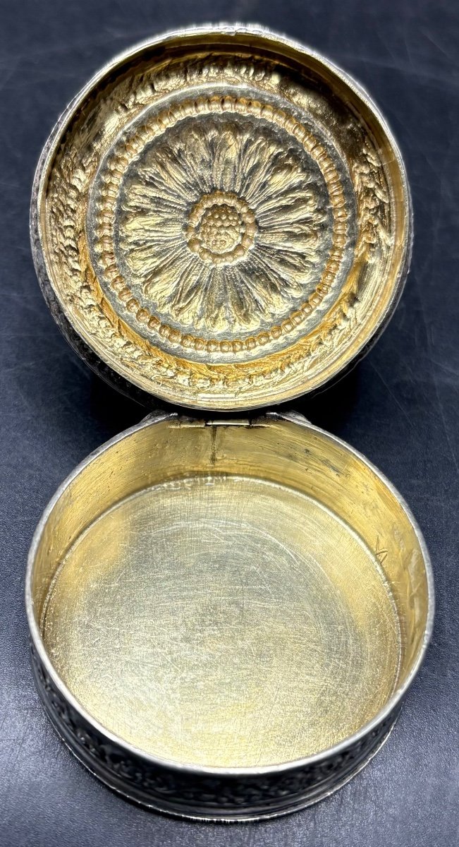 Boîte à Pilules En Argent Massif Pour La France Vers 1900-photo-3