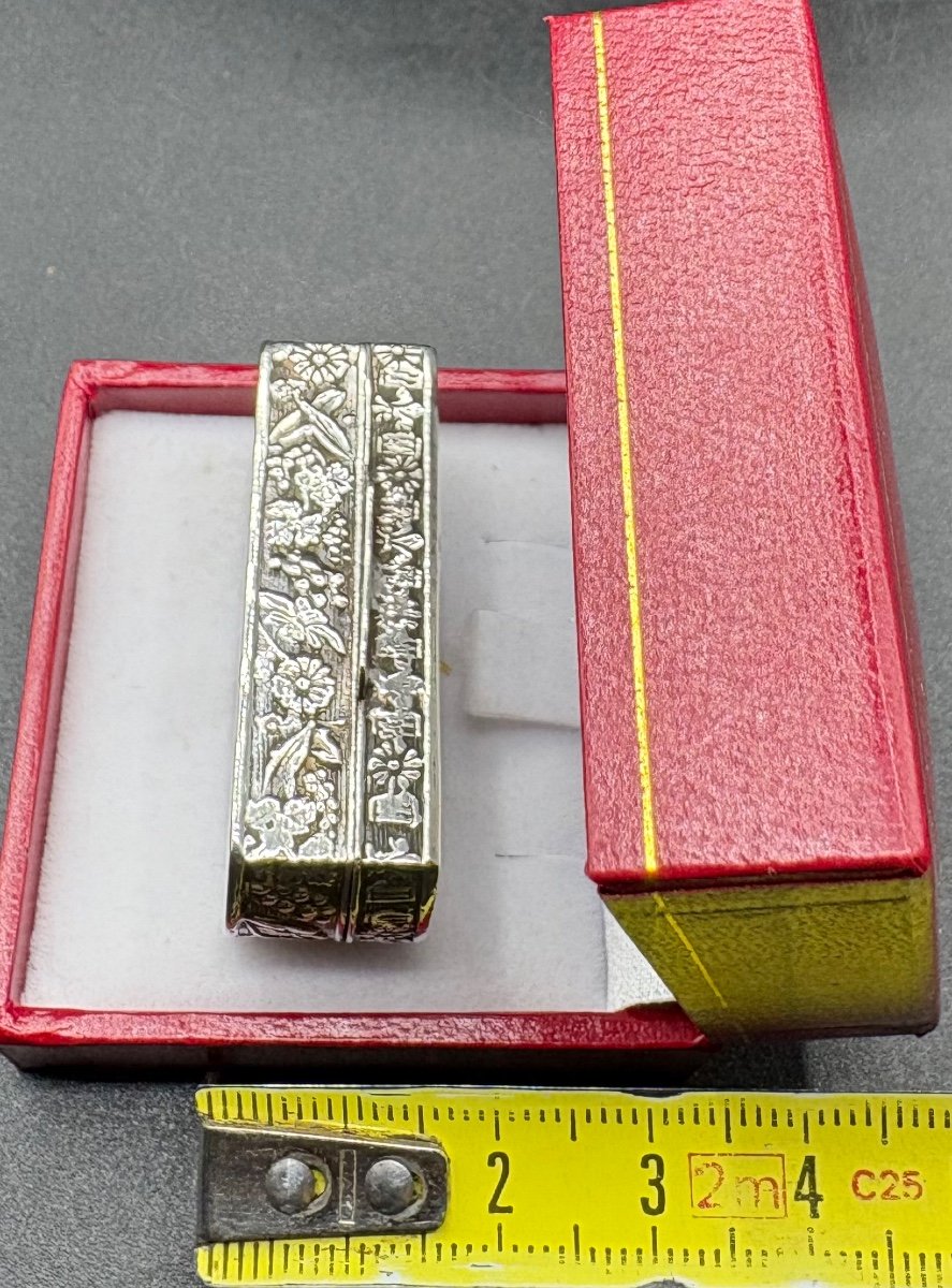 Mini Boîte A Pilules En Argent Massif Européenne Des Années 1900-photo-4