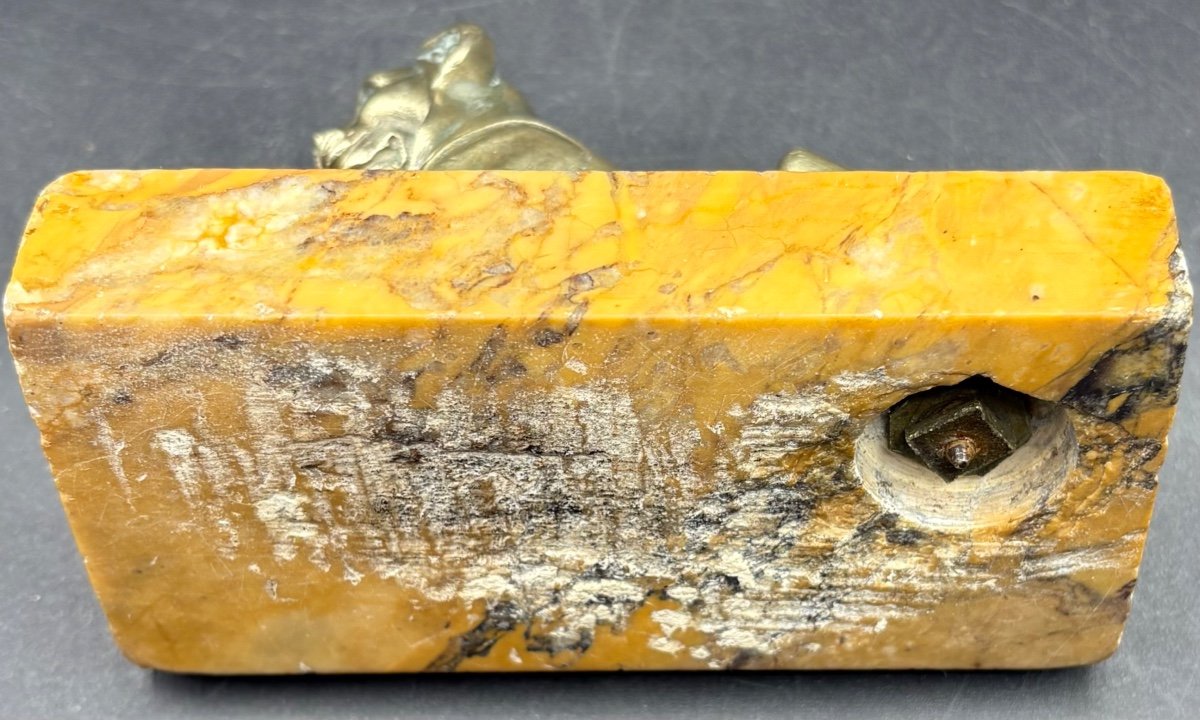 A Small Bronze Sphinx On Marble Base From The Late 19th Century French…-photo-3