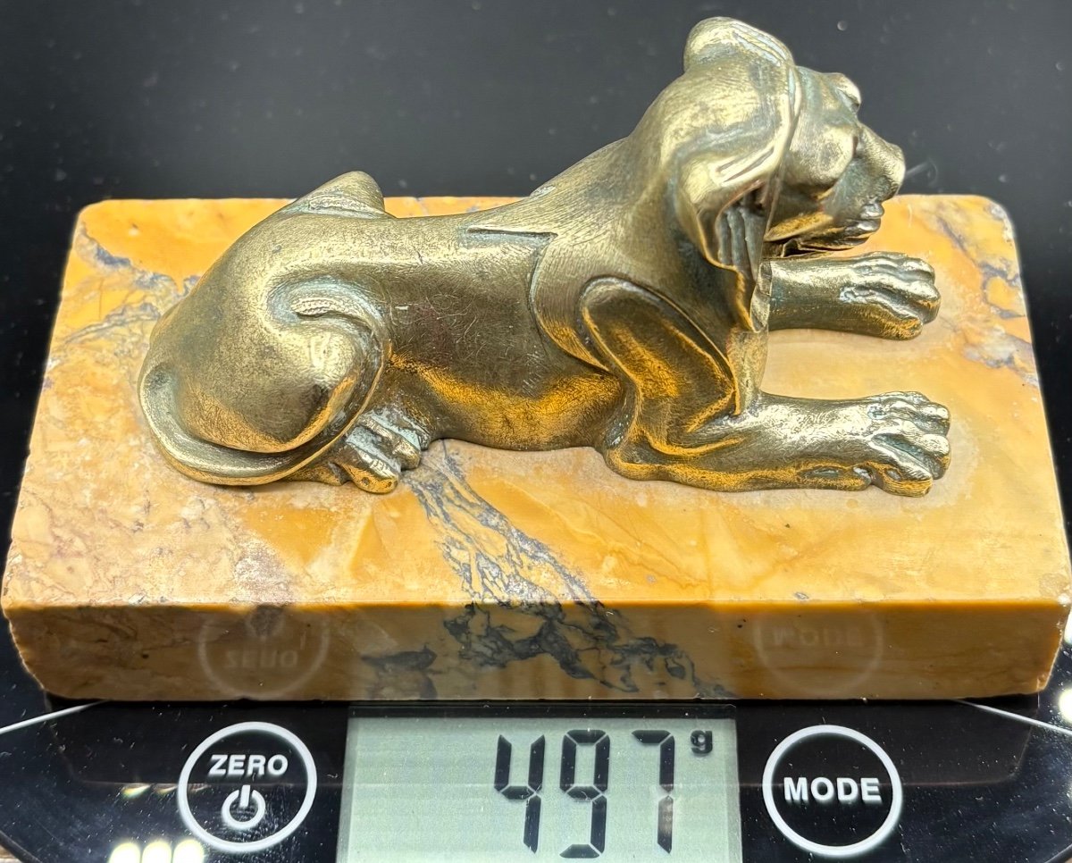 A Small Bronze Sphinx On Marble Base From The Late 19th Century French…-photo-7