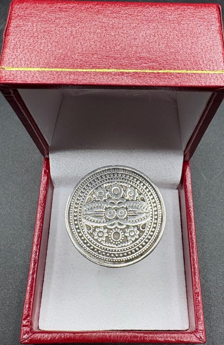 Bague En Argent Massif Égyptienne Des Années 1980