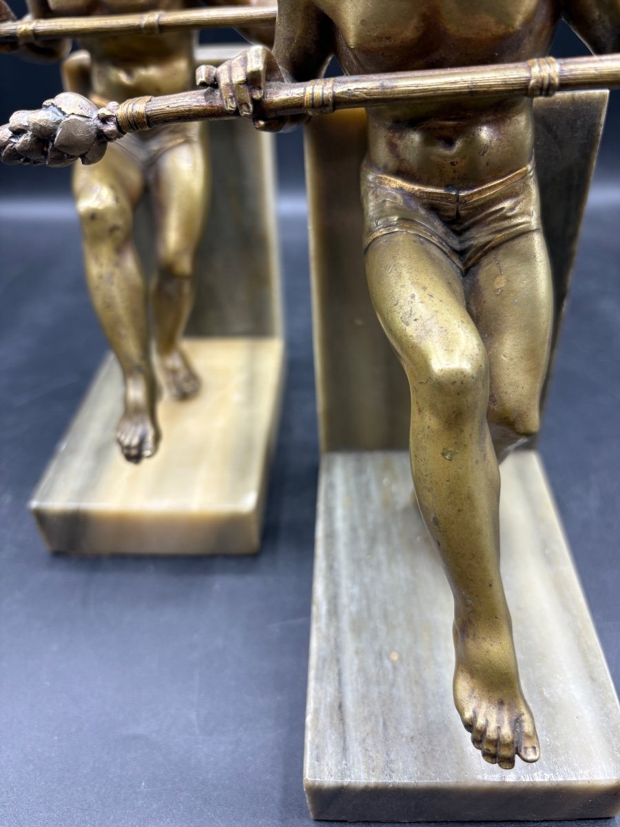Pair Of Bronze Bookends Circa 1880 French -photo-2