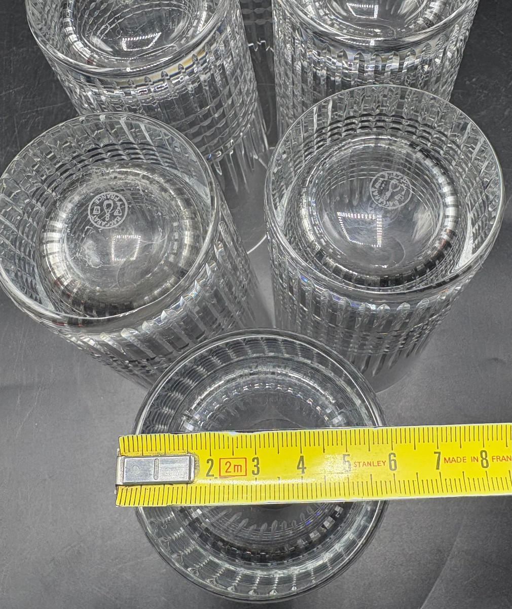 A Set Of Six Baccarat Cut And Blown Crystal Orange Juice Glasses, Circa 1940-photo-5