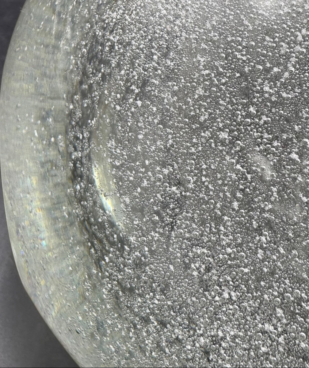 Vase Boule En Cristal Soufflé Bullé Application Verrerie De Murano  Des Années 1930-photo-1