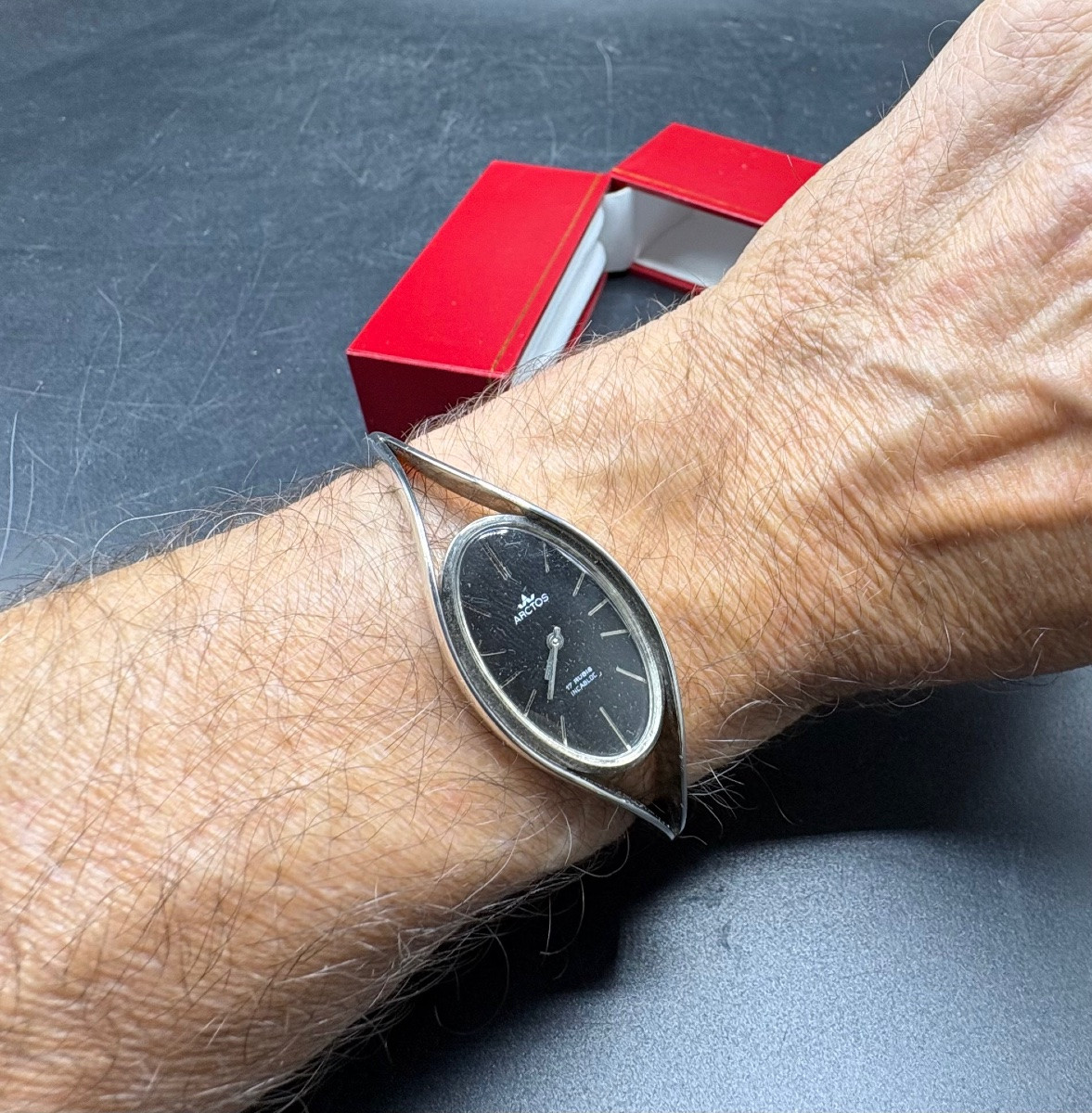 Montre De Femme En Argent Massif Des Années 1960 Par Arctos Allemagne-photo-4