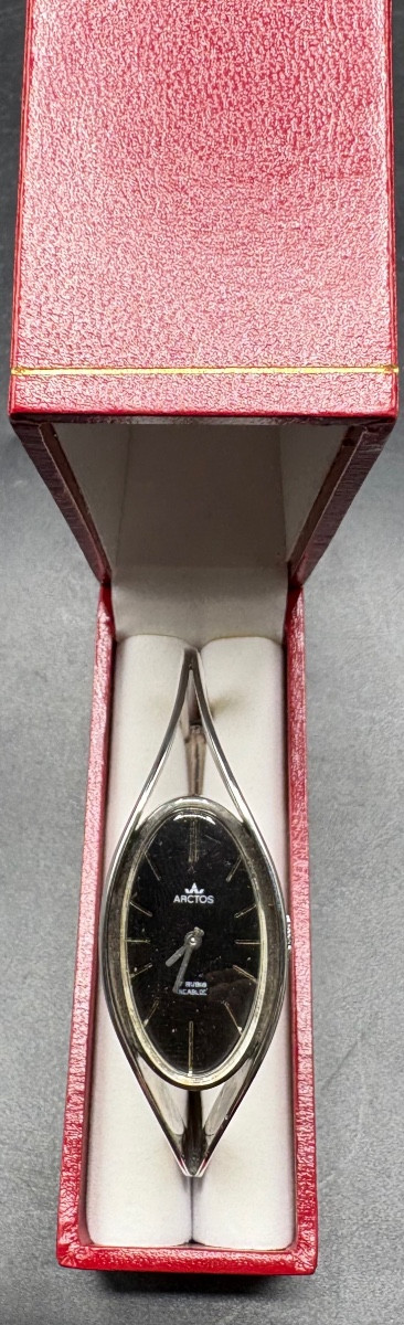 Montre De Femme En Argent Massif Des Années 1960 Par Arctos Allemagne
