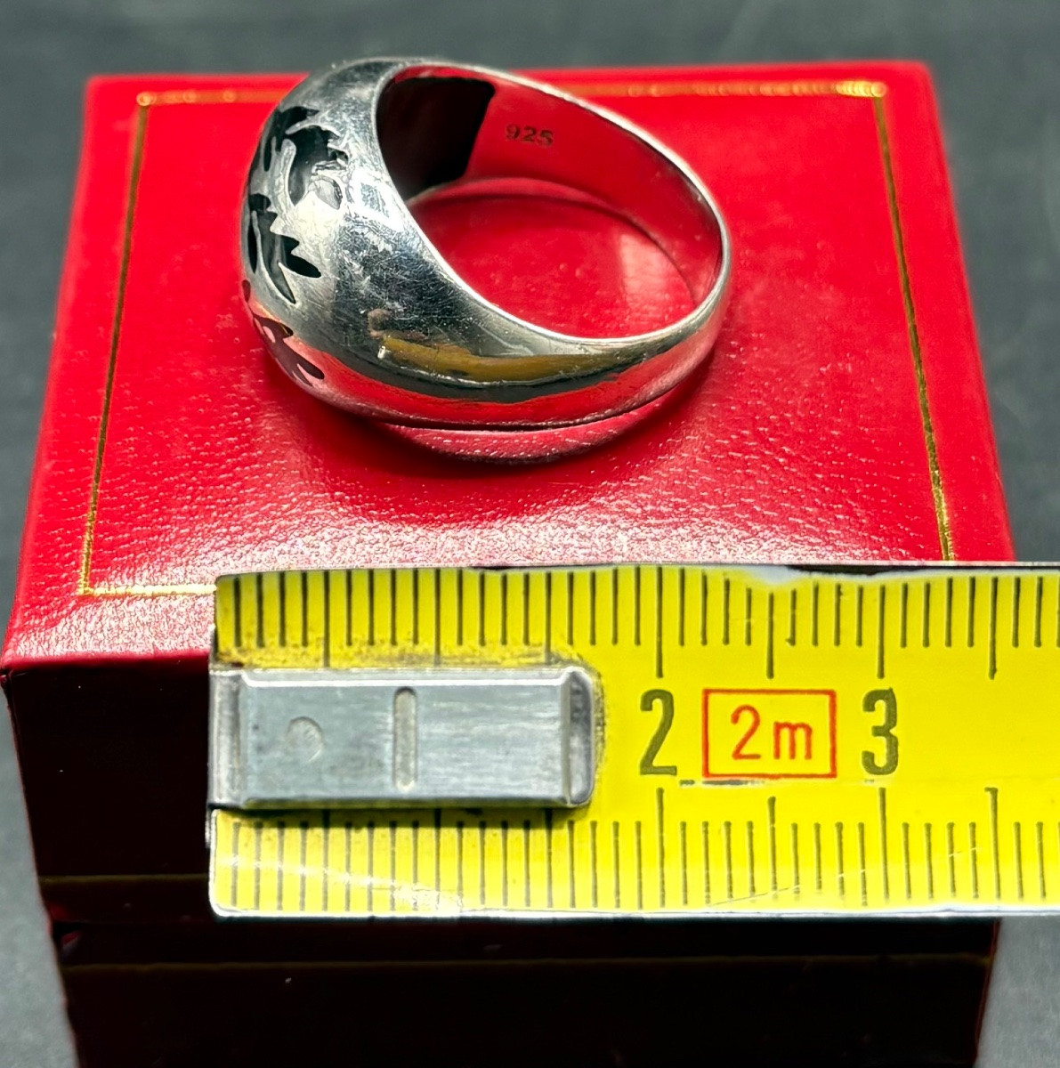 1980s French Solid Silver And Resin Ring -photo-7