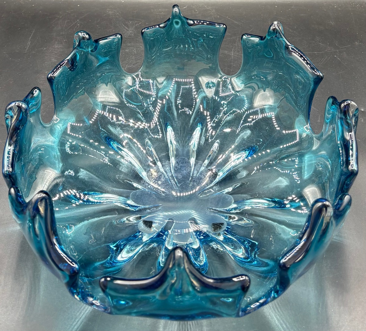 Coupe En Cristal Soufflé Travaillé À Chaud Saint Louis Vers 1900-photo-2