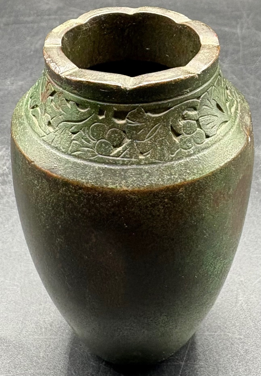 Small Patinated Bronze Vase By Christofle From The 1900s-photo-2
