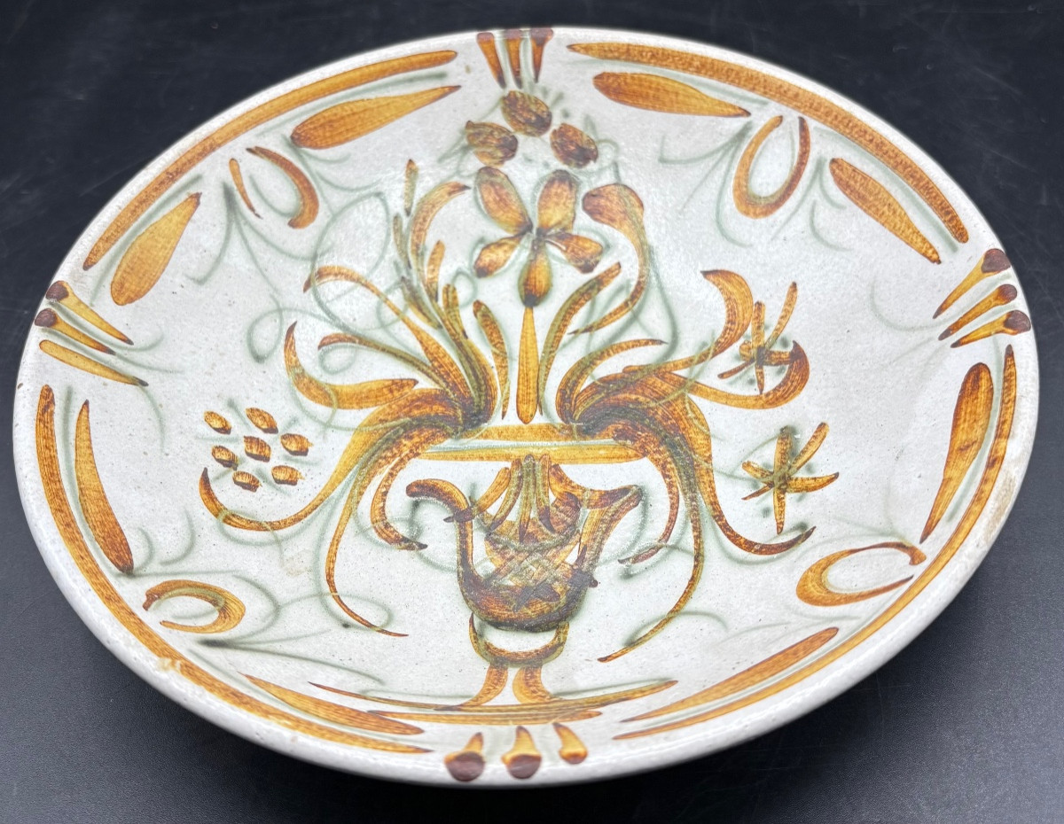 Small Hollow Glazed Ceramic Bowl By Keraluc From The 1970s