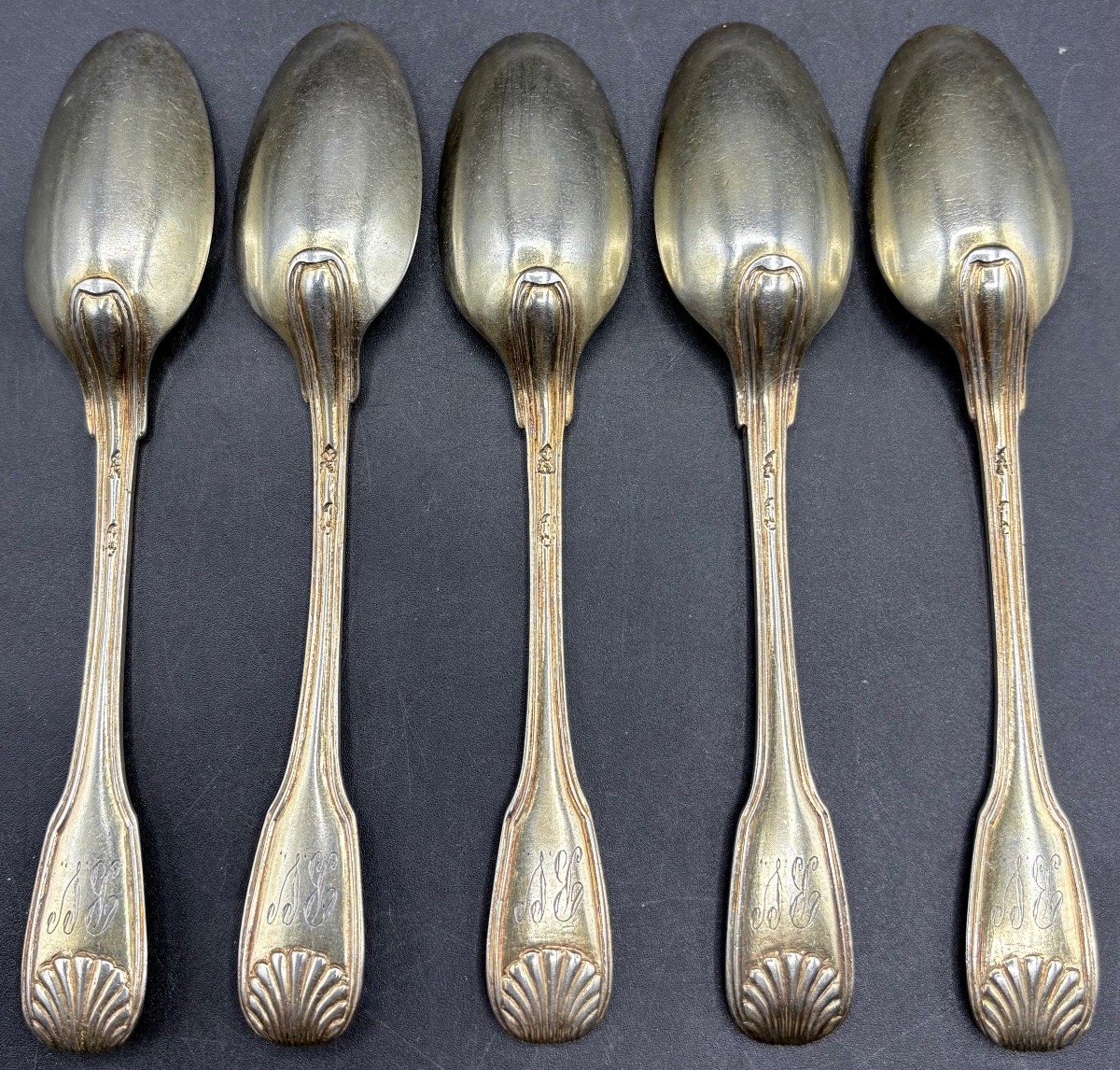 A Set Of Five 18th Century French Teaspoons…-photo-4