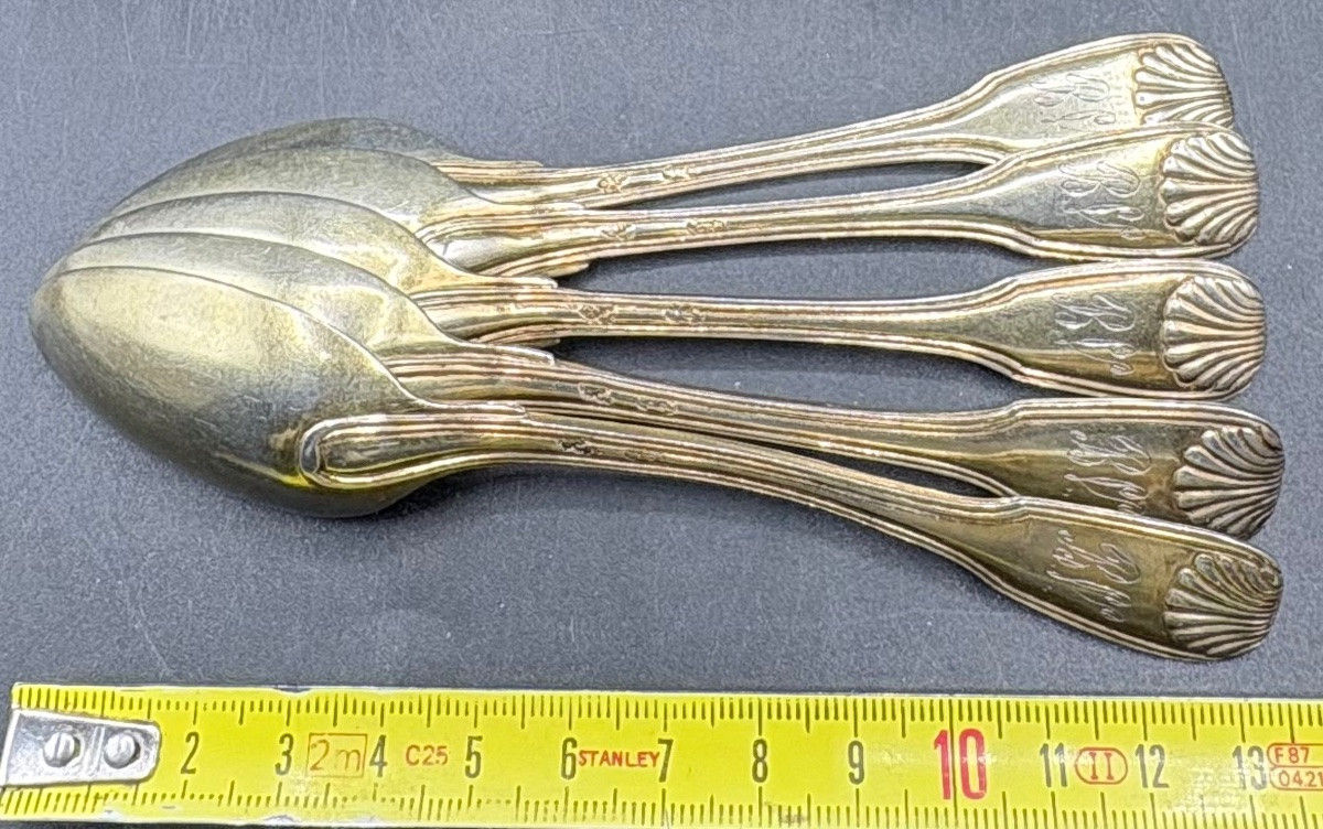 A Set Of Five 18th Century French Teaspoons…-photo-5