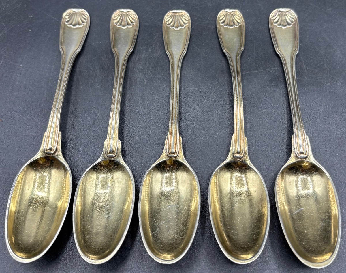A Set Of Five 18th Century French Teaspoons…