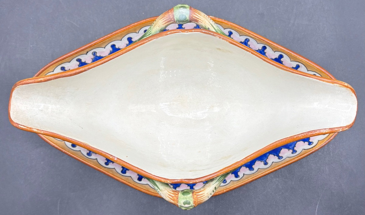 Saucière En Faïence Émaillée Peinte Vers 1860/70 Manufacture Française -photo-3