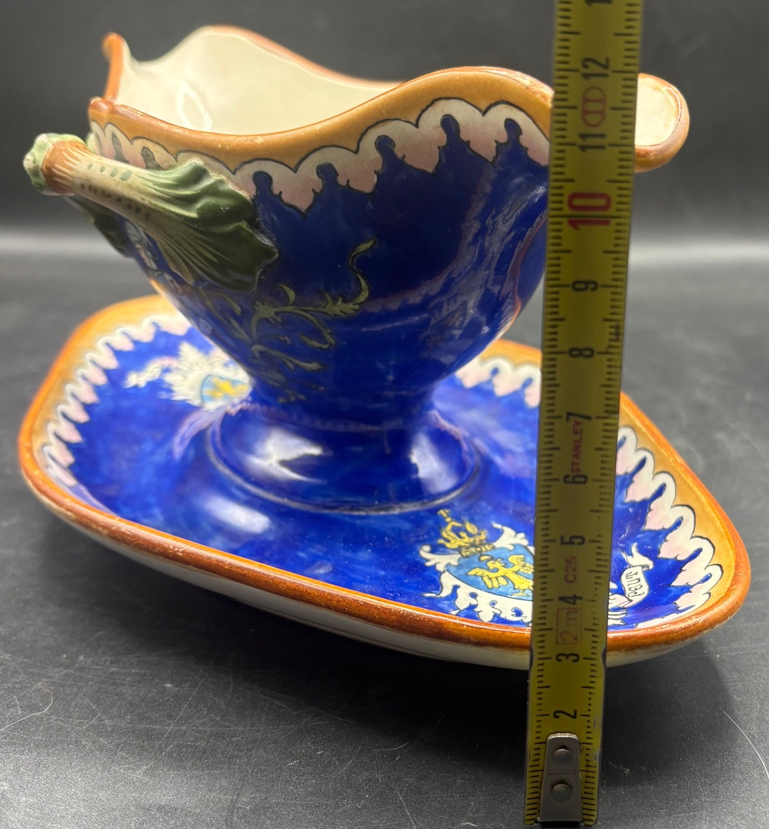 Saucière En Faïence Émaillée Peinte Vers 1860/70 Manufacture Française -photo-5