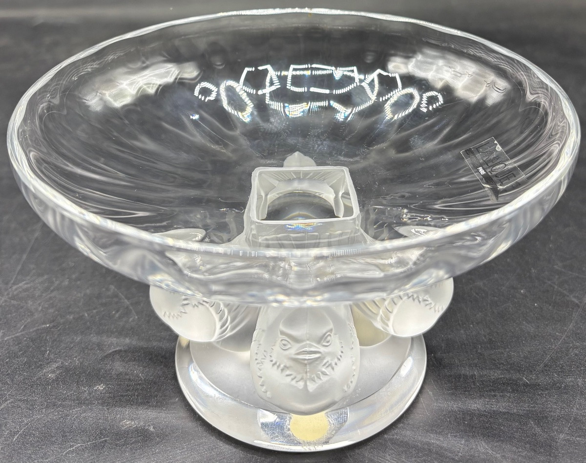 Small Blown Crystal Cup By Lalique From The 1970s-photo-2