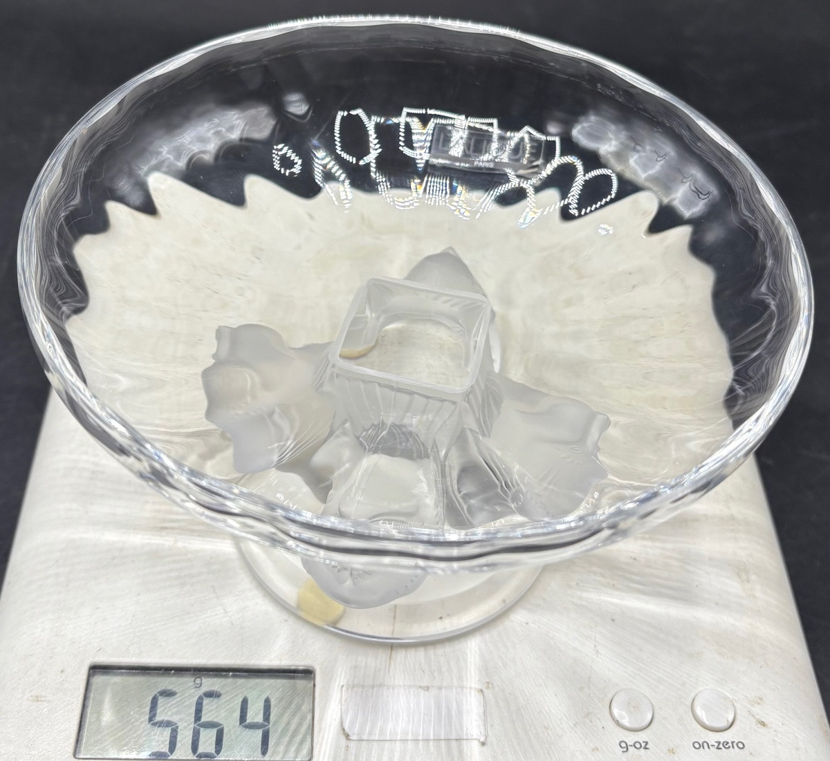 Small Blown Crystal Cup By Lalique From The 1970s-photo-8