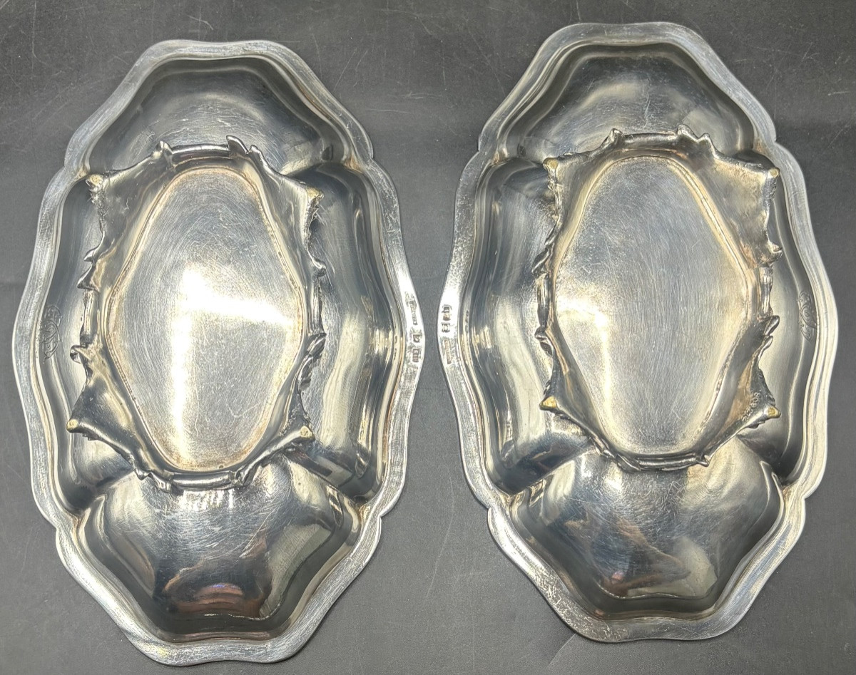 A Pair Of Silver-plated And Gilt-gilt Metal Dishes From Christofle, 1900s-photo-2