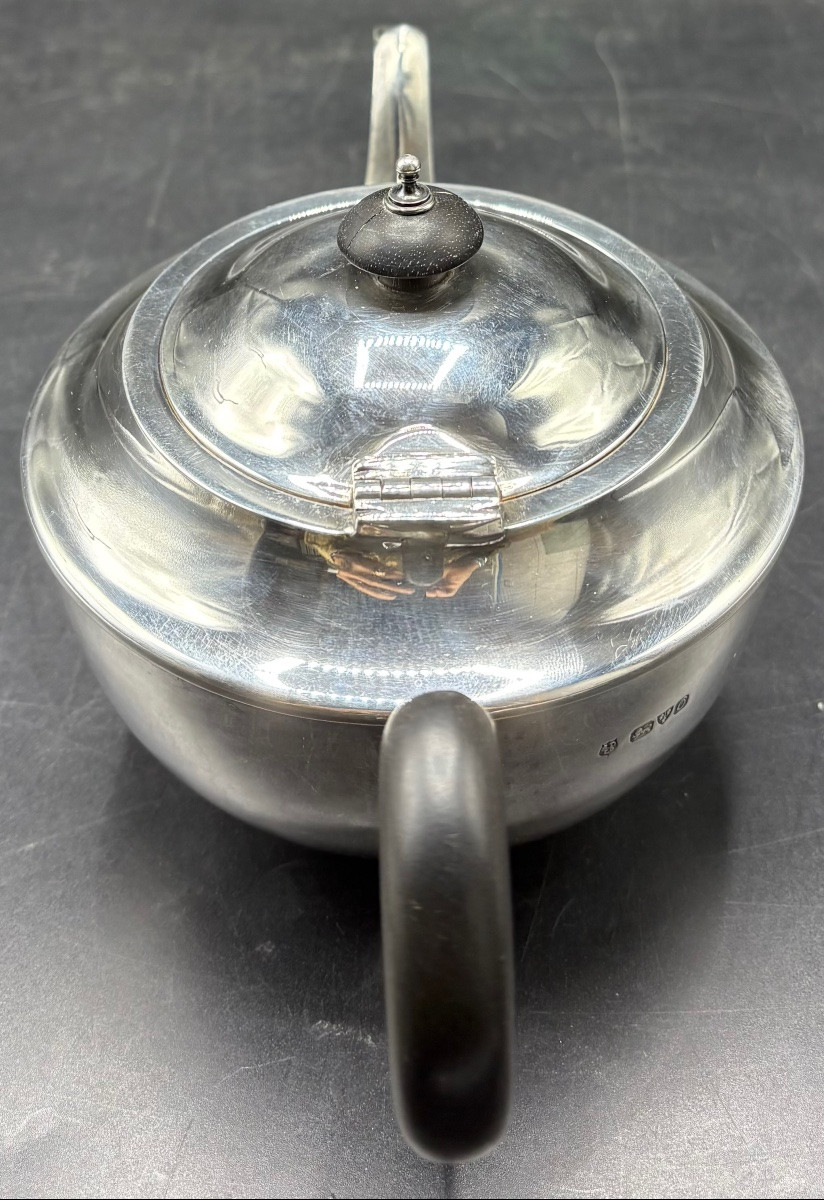 Small English 1914/15s Sterling Silver Teapot By Stewart Dawson-photo-2