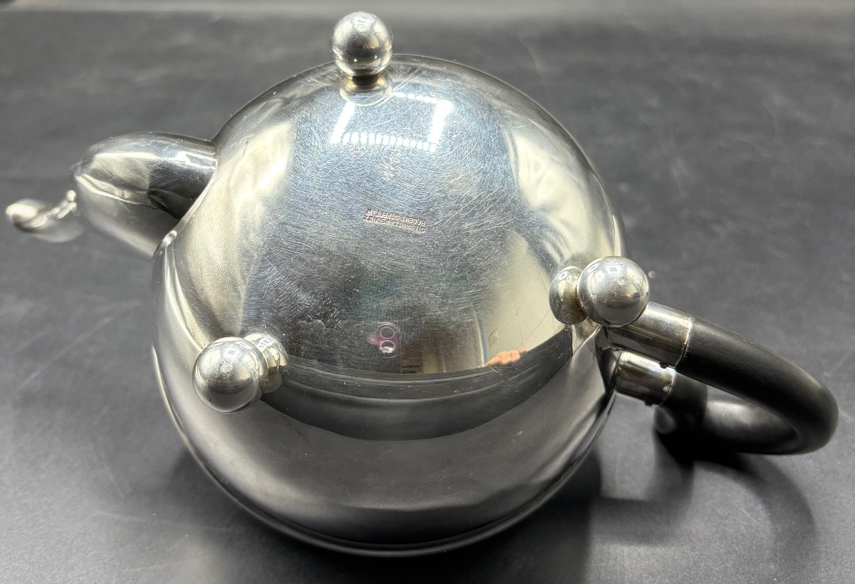 Small English 1914/15s Sterling Silver Teapot By Stewart Dawson-photo-1