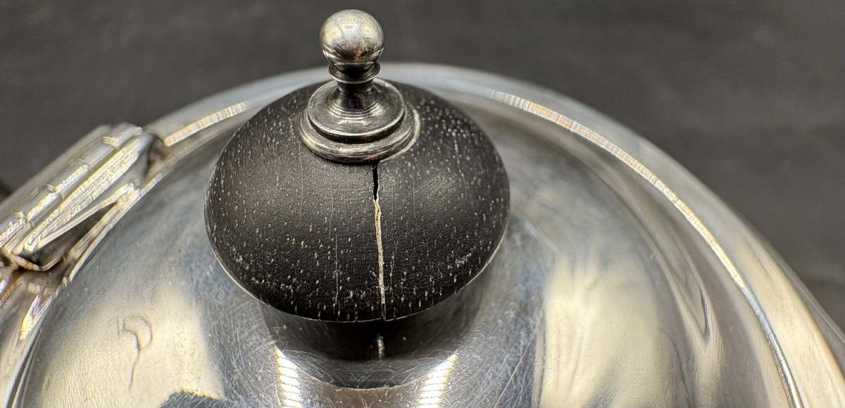 Small English 1914/15s Sterling Silver Teapot By Stewart Dawson-photo-3