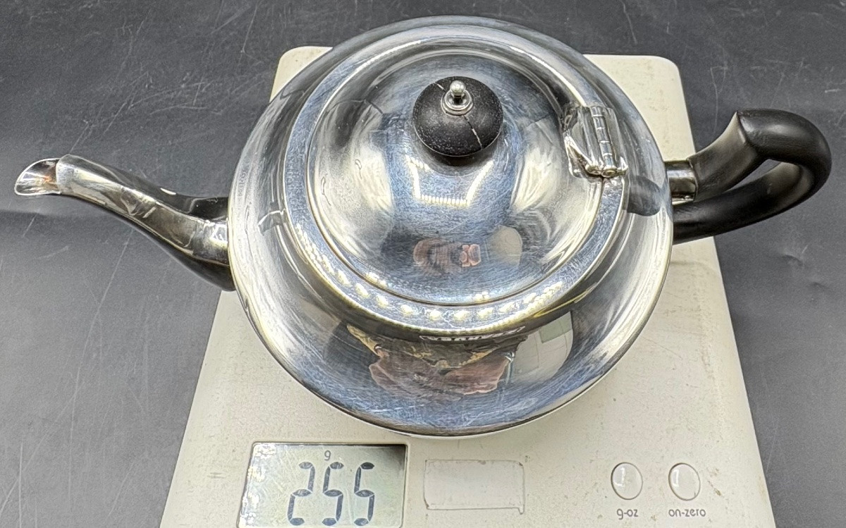 Small English 1914/15s Sterling Silver Teapot By Stewart Dawson-photo-8