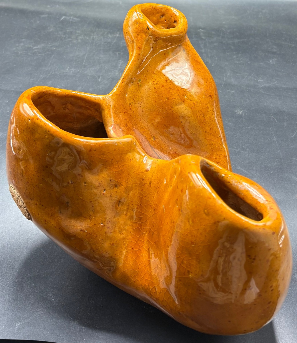 1940s/50s French Glazed Terracotta Vase -photo-4