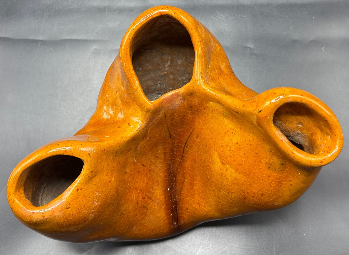 1940s/50s French Glazed Terracotta Vase -photo-1