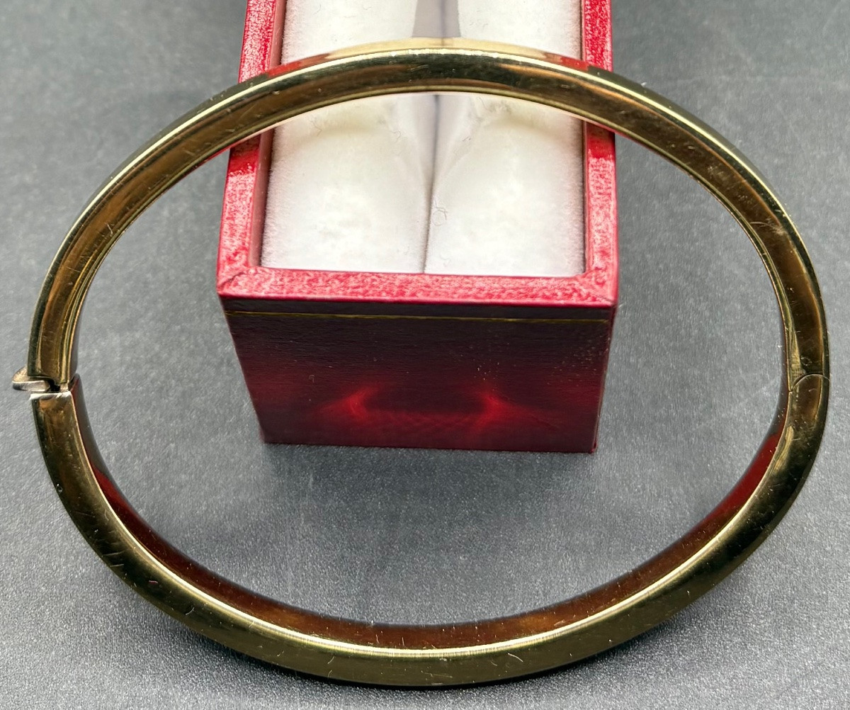 JONC OUVRANT EN OR 14 CARATS DES ANNÉES 1950/60 DE L’ÉTRANGER -photo-4