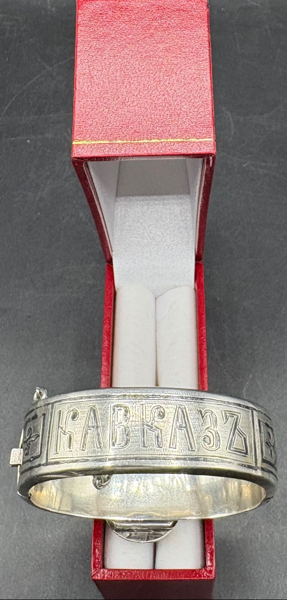 BRACELET EN ARGENT MASSIF NIEILLÉ CAUCASIEN DES ANNÉES 1900-photo-3