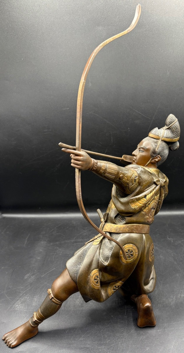 Bronze Samurai Subject From Japan Circa 1860-photo-2