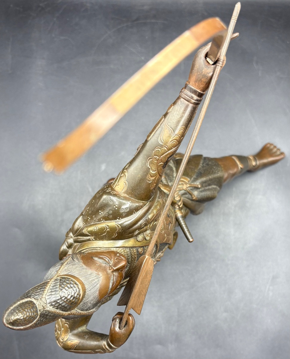 Bronze Samurai Subject From Japan Circa 1860-photo-1