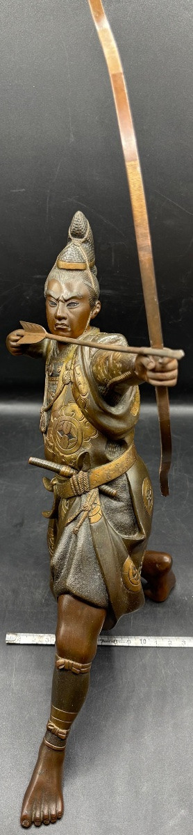 Bronze Samurai Subject From Japan Circa 1860-photo-7
