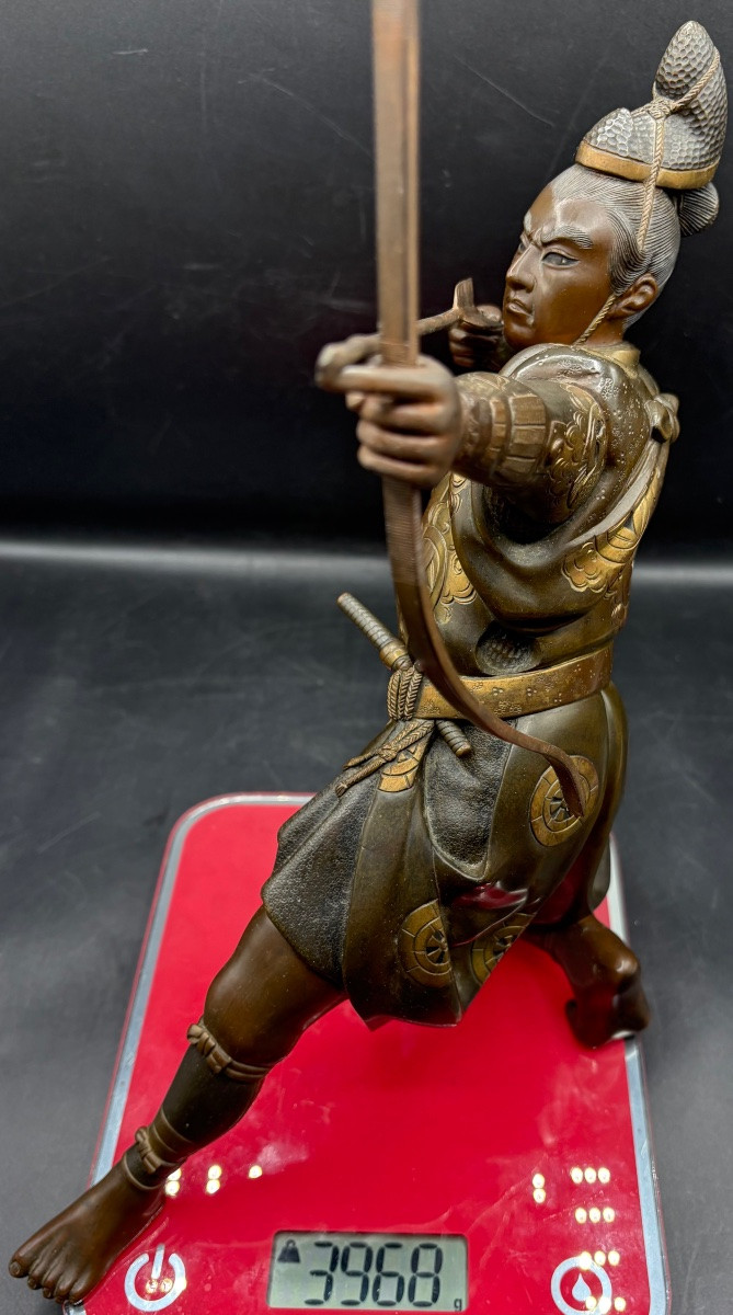 Bronze Samurai Subject From Japan Circa 1860-photo-8
