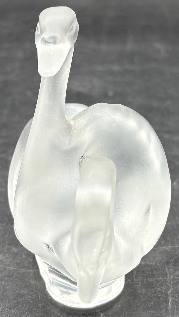Subject: Couple Of Swans In Blown Crystal From The 1980s By Lalique France…-photo-2