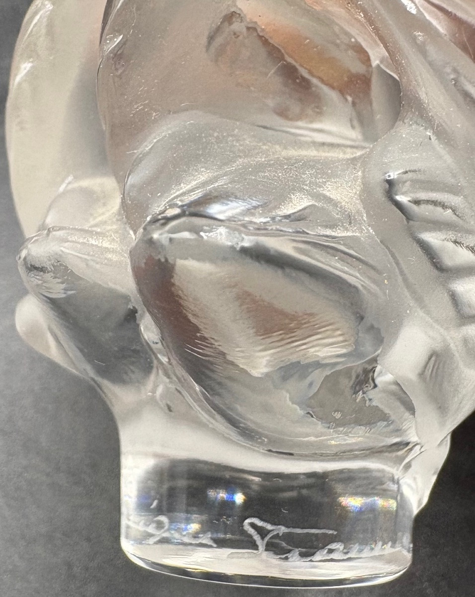 Subject: Couple Of Swans In Blown Crystal From The 1980s By Lalique France…-photo-2