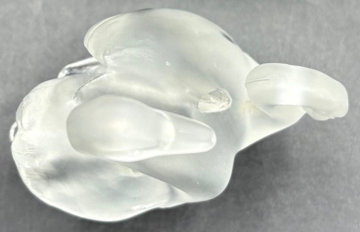 Subject: Couple Of Swans In Blown Crystal From The 1980s By Lalique France…-photo-3