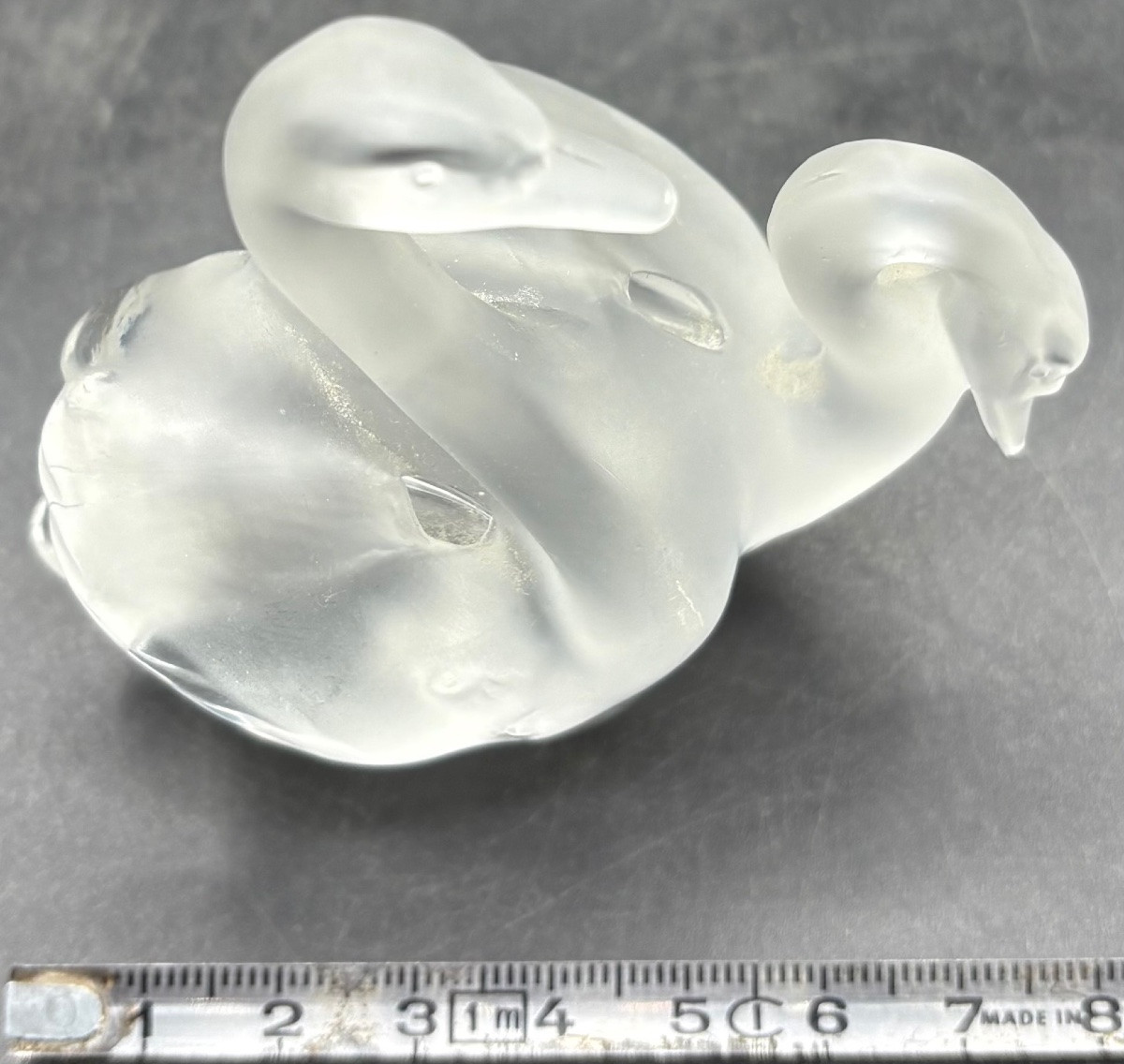 Subject: Couple Of Swans In Blown Crystal From The 1980s By Lalique France…-photo-7