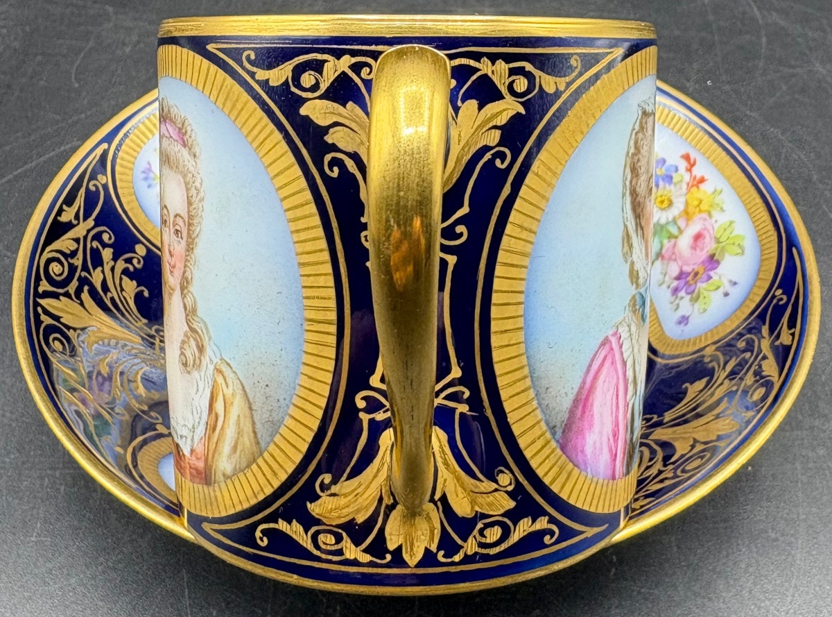 Litron Cup In Enameled Porcelain Painted In Colors And Gold Old Paris 19th Century-photo-3
