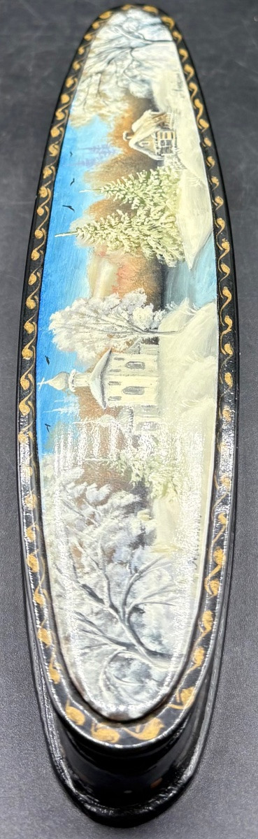 Carved, Lacquered And Enamelled Wooden Box, Russia Circa 1930/40 By Ghexiruôn-photo-4