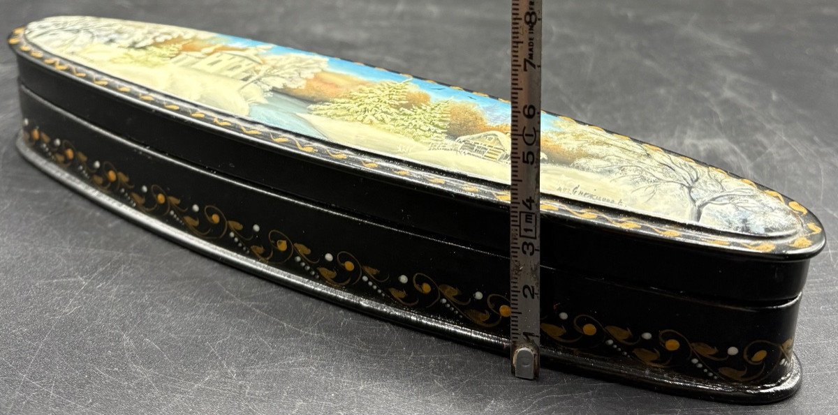 Carved, Lacquered And Enamelled Wooden Box, Russia Circa 1930/40 By Ghexiruôn-photo-5
