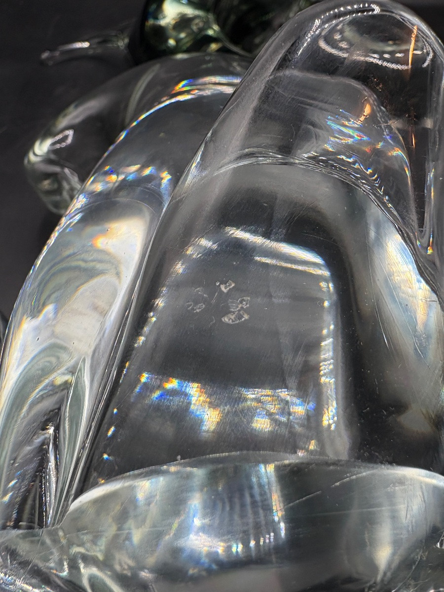 SUJET IMPORTANT EN VERRE SOUFFLÉ TRAVAILLÉ À CHAUD PAR SEGUSO  - MURANO DES ANNÉES 1980-photo-3